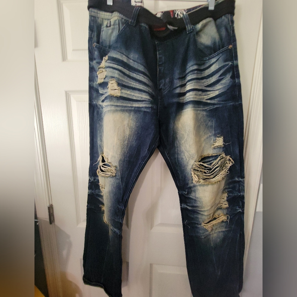 Switch Remarkable Jeans Men's Distressed Factory Fade 100% Cotton 42 x 34 Y2K